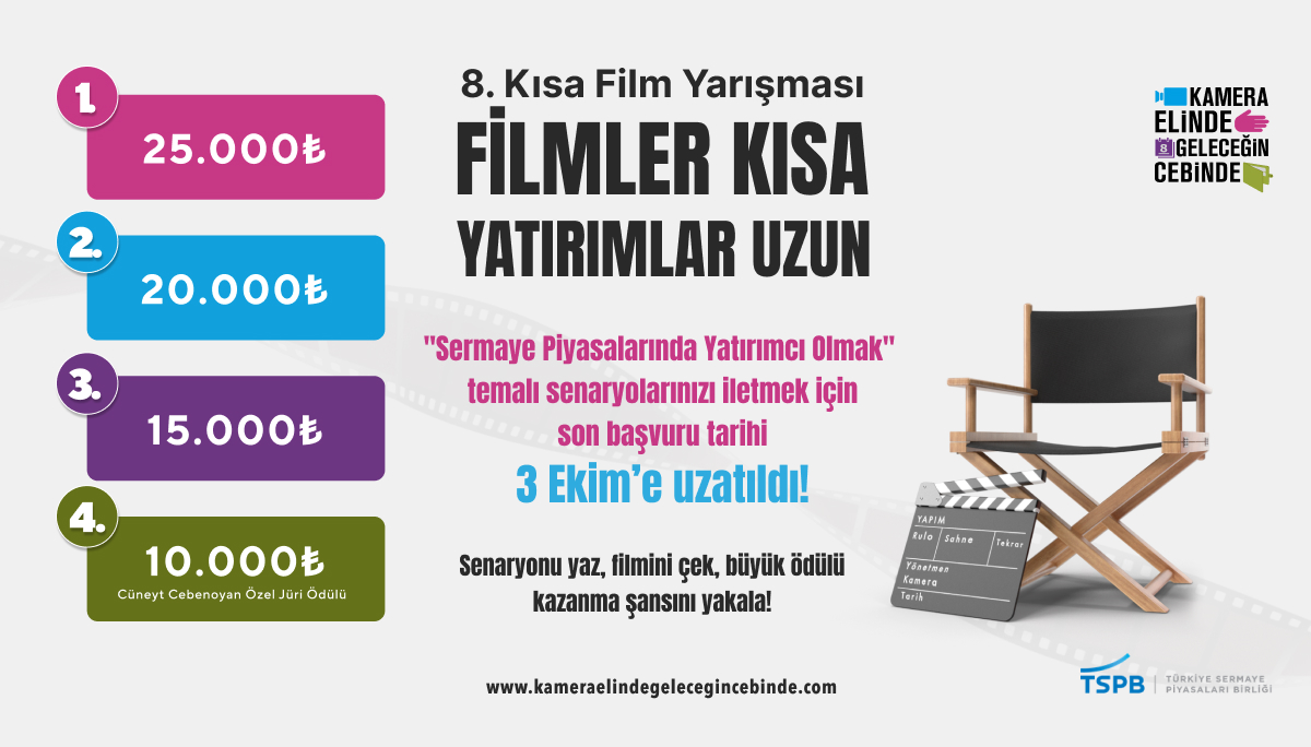 TSPB’nin ‘Kısa Film Yarışması’ başvuru tarihi yoğun talep üzerine 3 Ekim’e uzatıldı!   