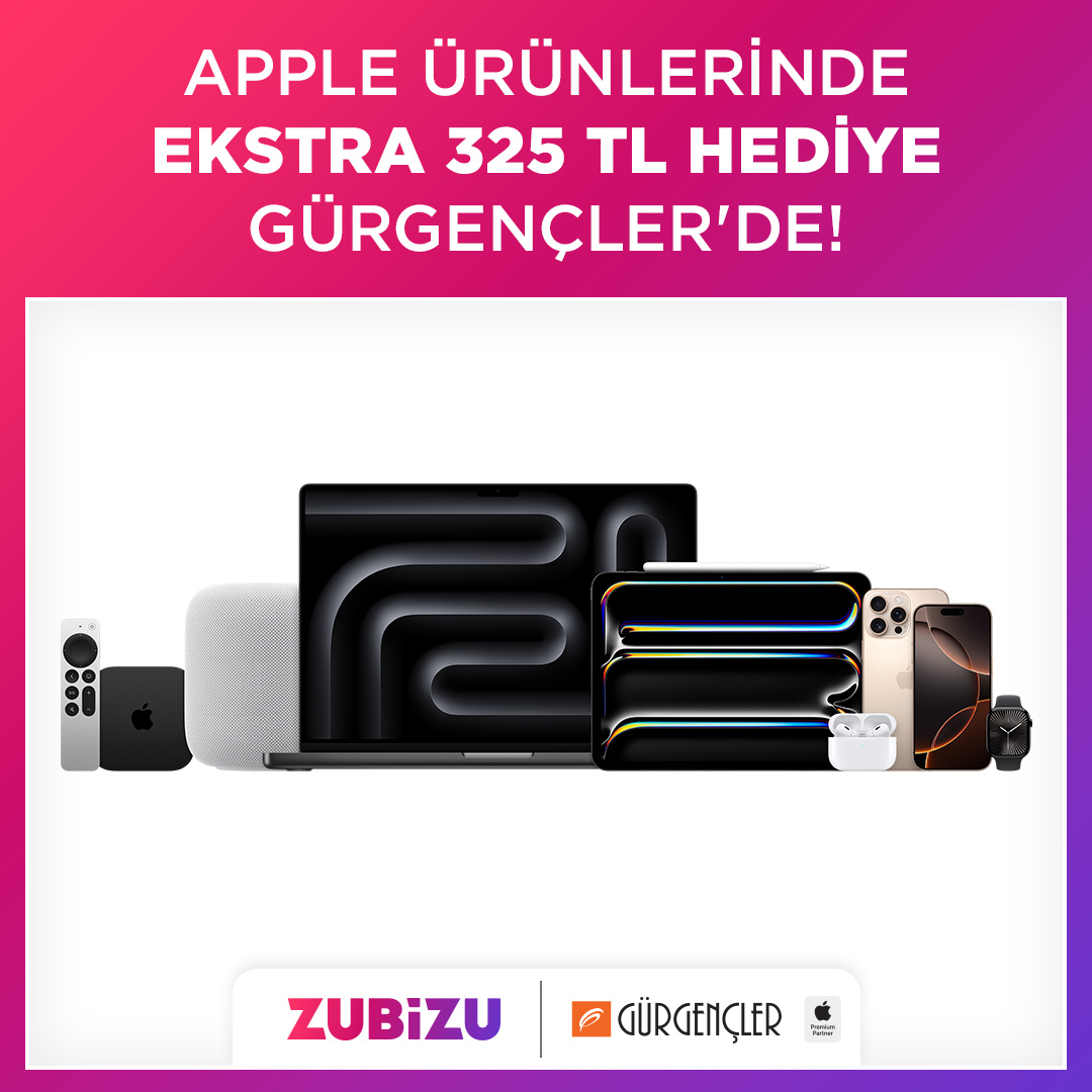 ZUBİZU’lulara Gürgençler’de hediye ayrıcalığı  Apple Yetkili Satıcısı Gürgençler’de hediye fırsatı ZUBİZU üyelerini bekliyor.