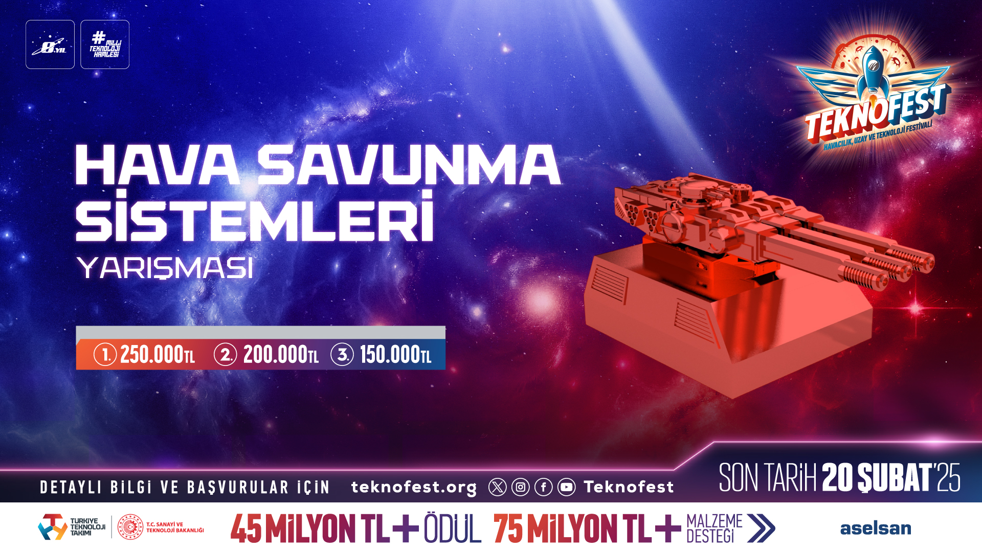 TEKNOFEST Hava Savunma Sistemleri Yarışması İçin Başvurular Devam Ediyor