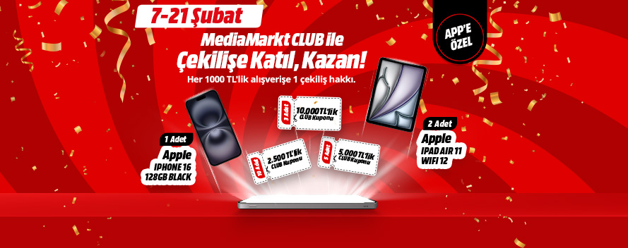 MediaMarkt CLUB ile alışveriş yaptıkça kazandıran çekiliş kampanyası başlıyor