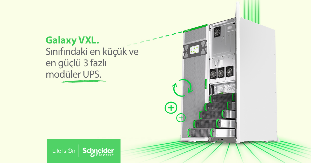 Schneider Electric, Yapay Zeka, Veri Merkezleri ve Büyük Ölçekli Elektrik Yükleri İçin En Kompakt ve Yüksek Yoğunluklu Güç Koruma Sistemi Galaxy VXL UPS ile Tanışın!