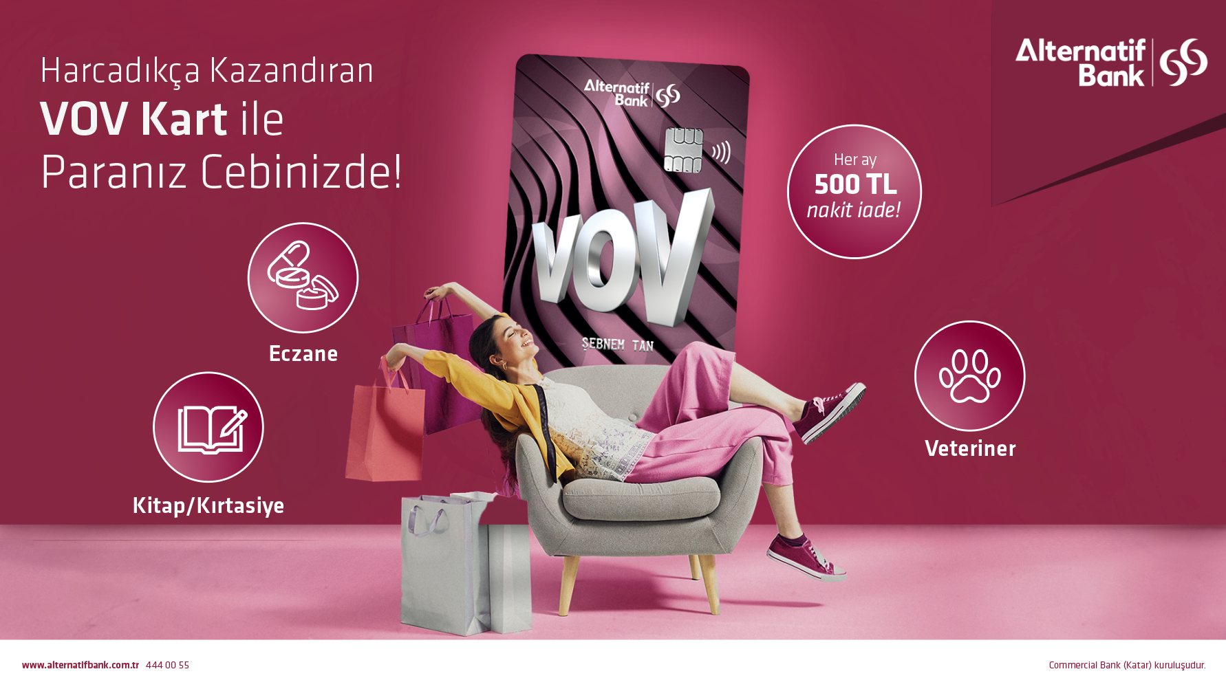 Alternatif Bank, VOV Kart sahiplerine yıllık 6.000 TL’ye kadar nakit iade imkanı sunuyor