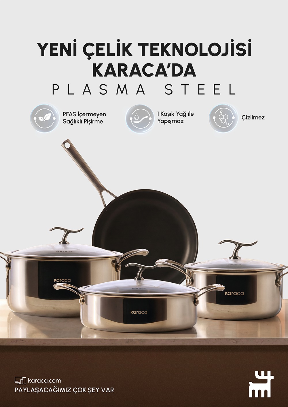 Karaca Plasma Steel 3PLY 316+ Serisinin   Reklam Yüzü Şarkıcı Çelik Oldu